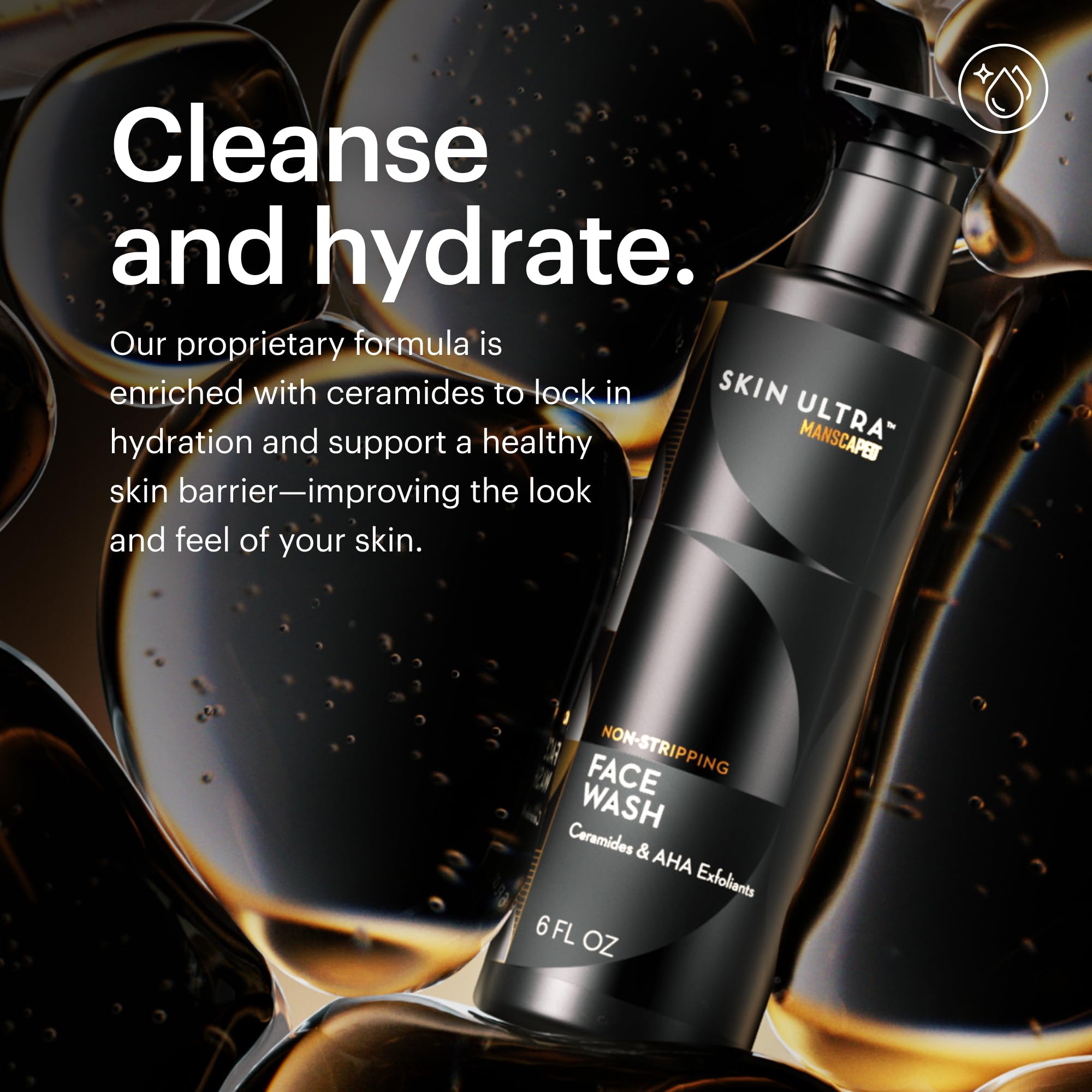 MANSCAPED daily moisturizer pump dispenser showing lightweight non-greasy hydration