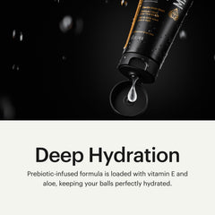 MANSCAPED dispensing cleanser onto washcloth for targeted cleaning
