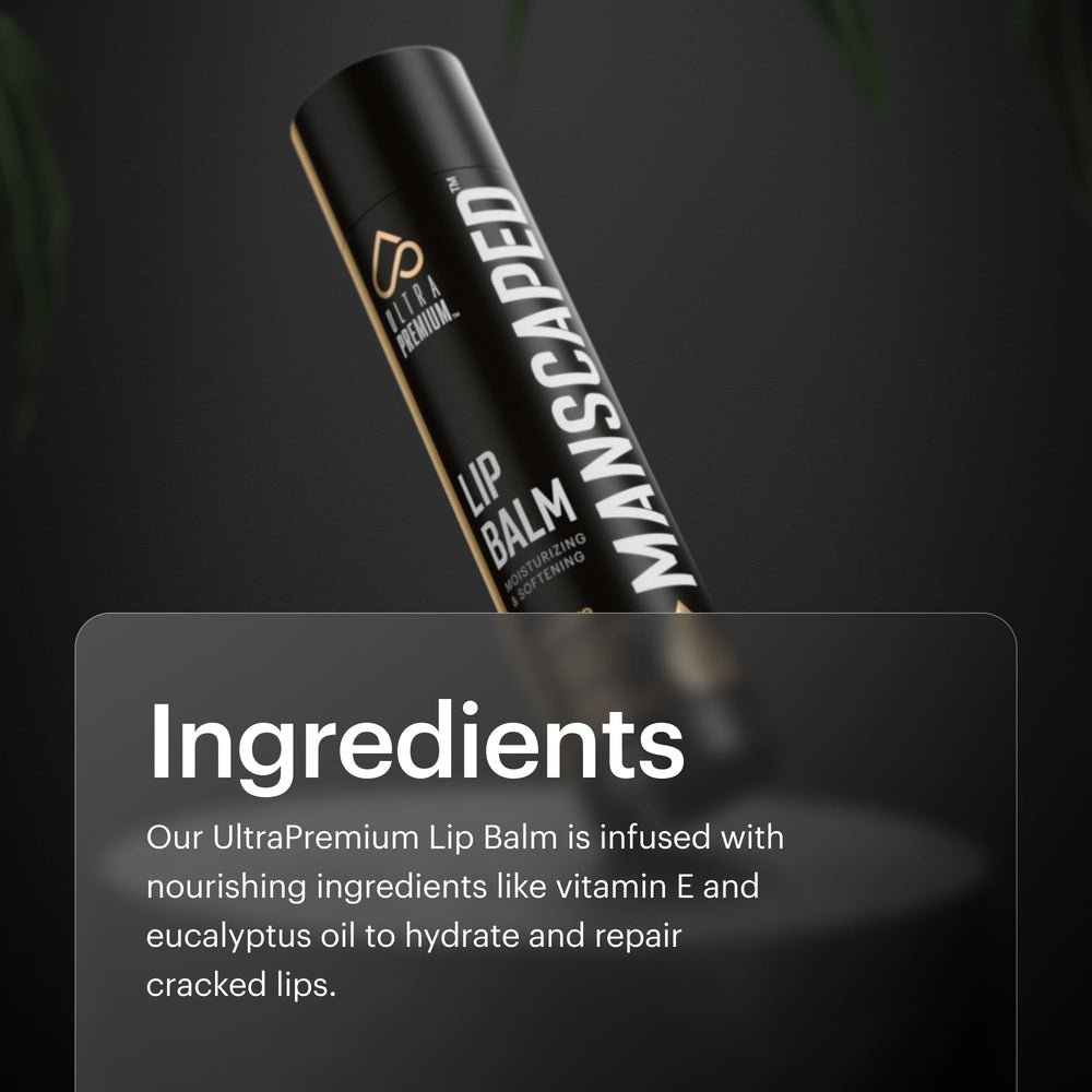 MANSCAPED lip balm next to keys illustrating pocket-sized convenience and travel readiness