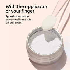 Manucurist powder in lifestyle setting showing polished nails and refined look