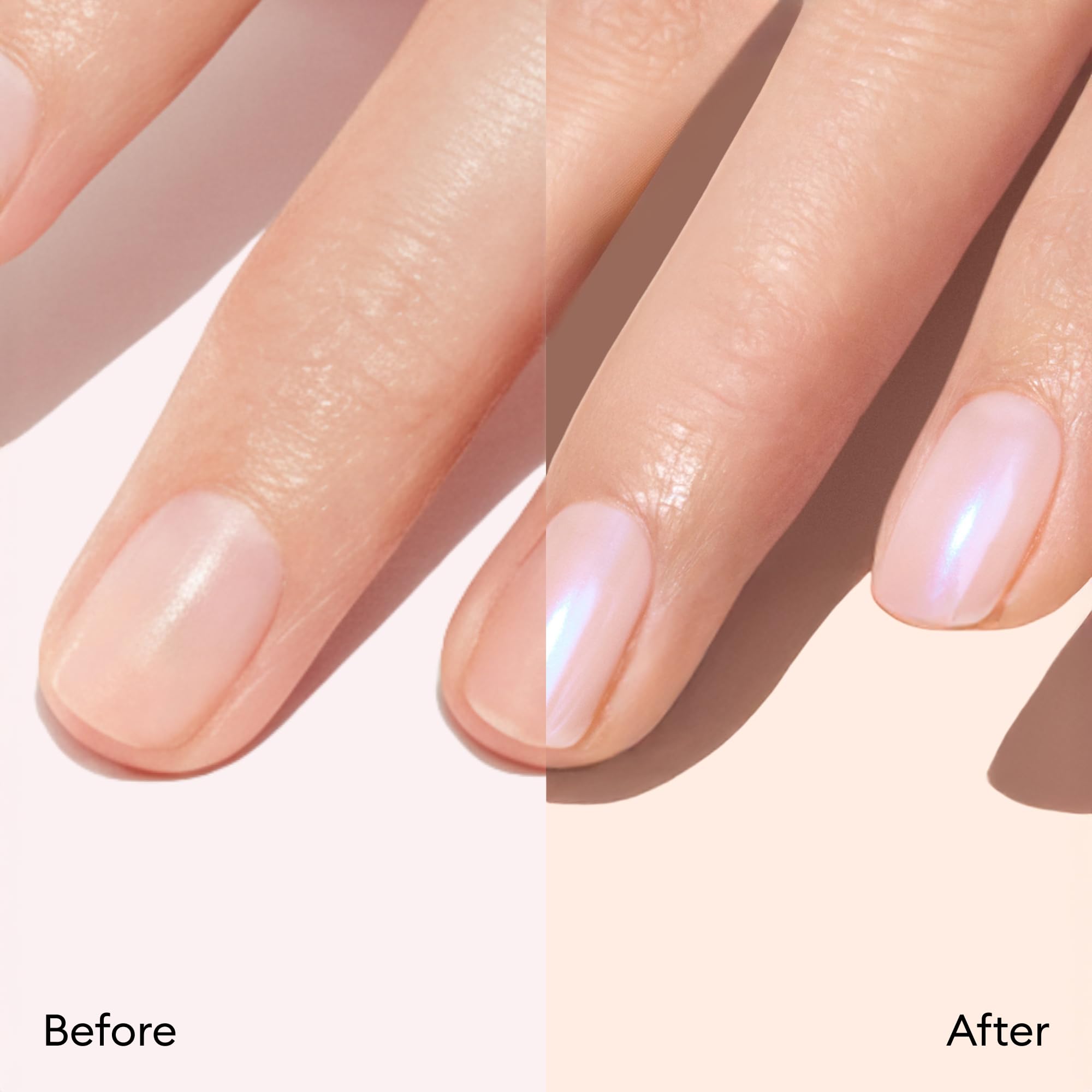 Manucurist powder applied on gel manicure showcasing intense glazed shine benefit