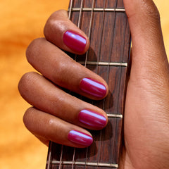 Manucurist blue glazed texture swatch highlighting fine shimmer and luminous finish