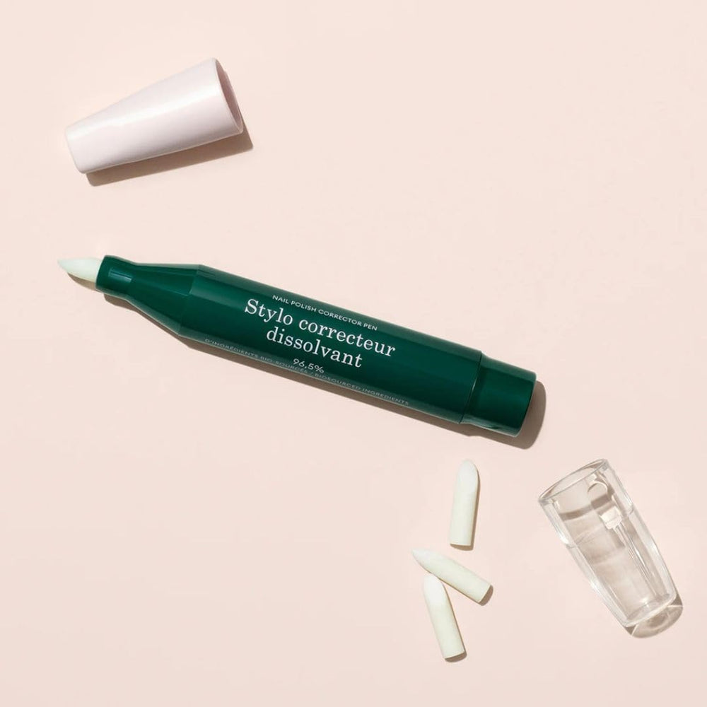 Manucurist pen on vanity showing gentle, eco-friendly manicure routine