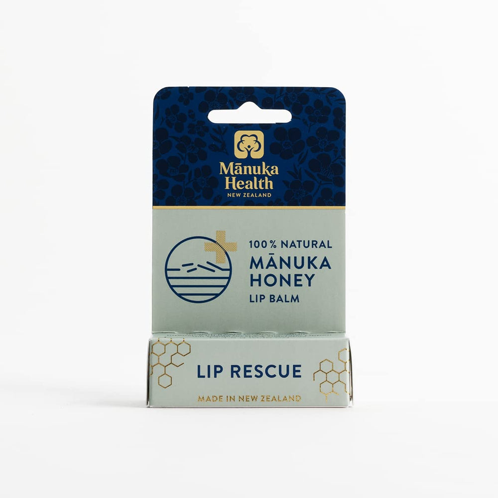 Manuka Health lip rescue in outdoor setting showing protection from elements