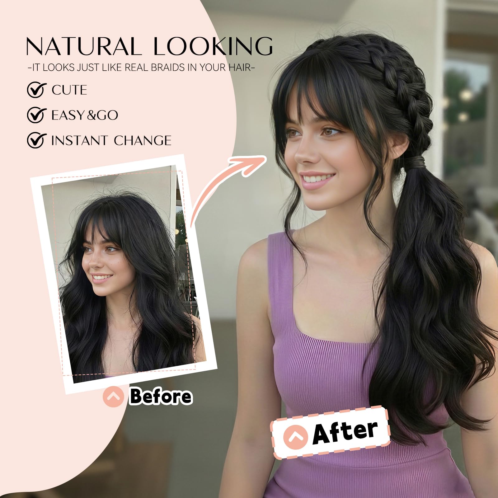 MaopaoBeauty close-up of braid texture highlights natural look and blend