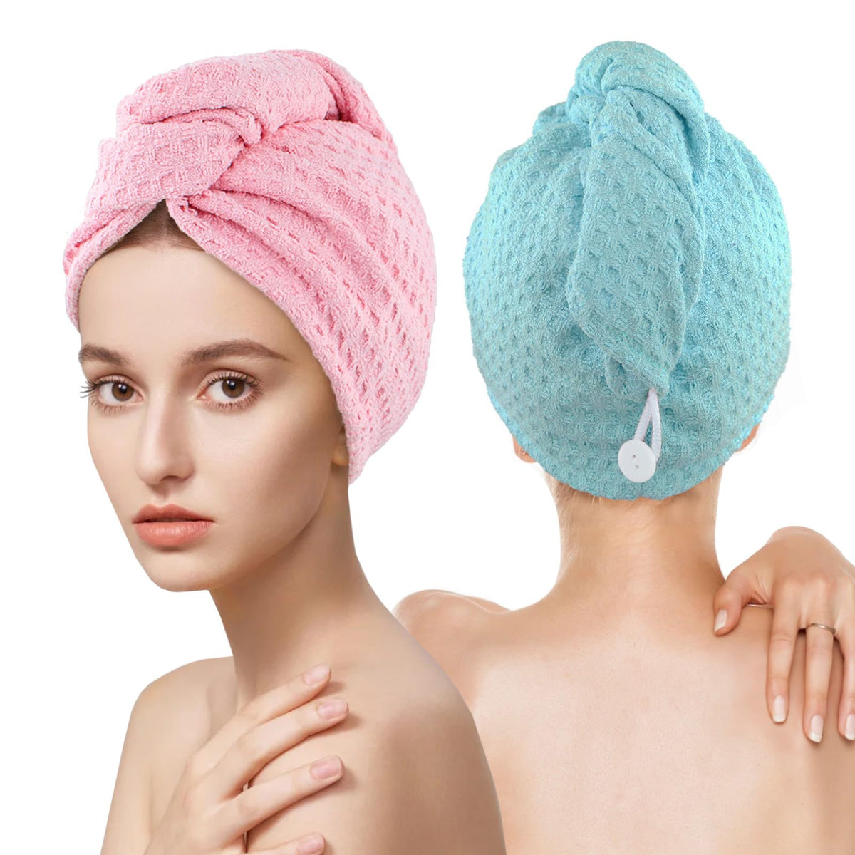 MaopaoBeauty front view of two-color towel pack showing convenience