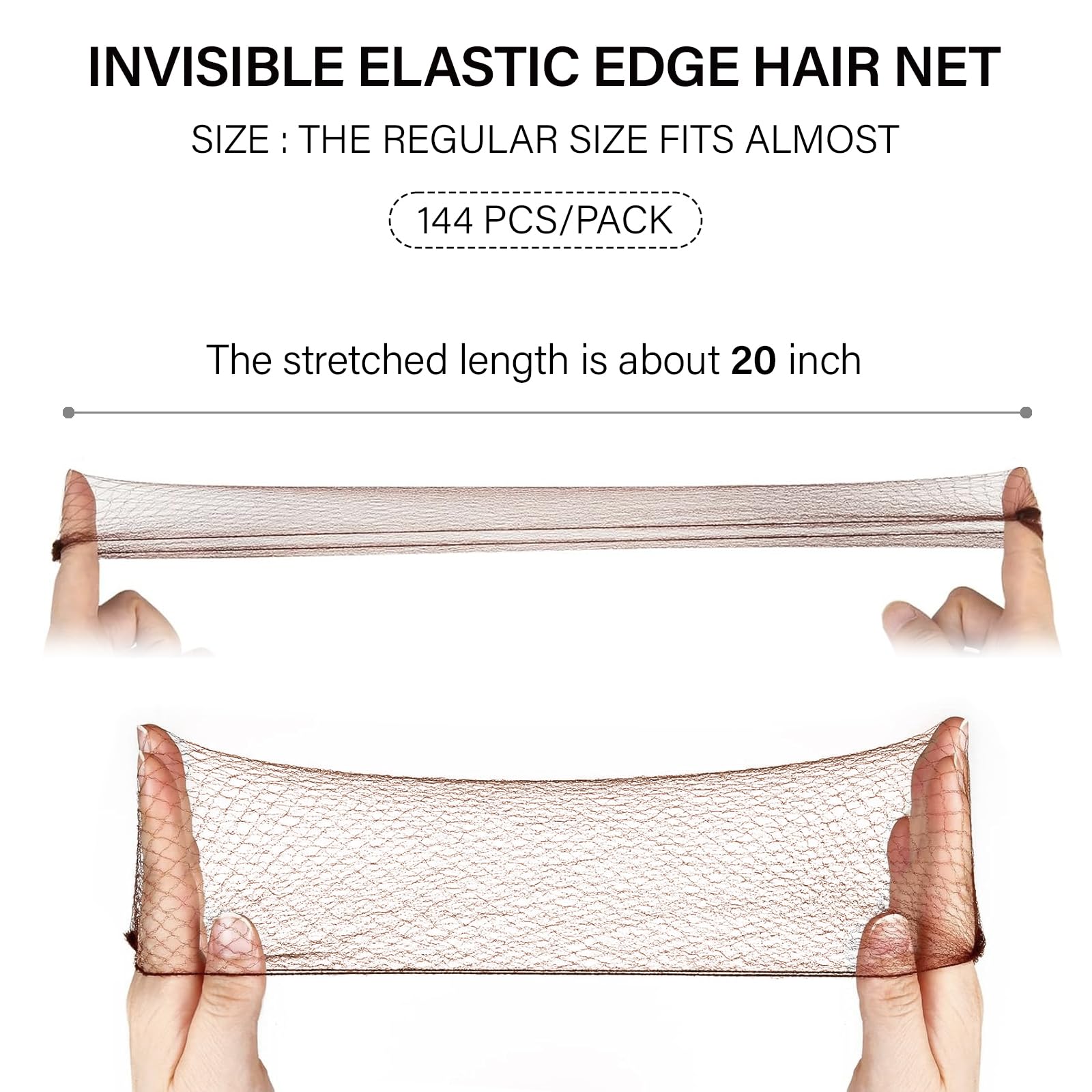 MaopaoBeauty stretched 20-inch net demonstrating fit for large buns benefit