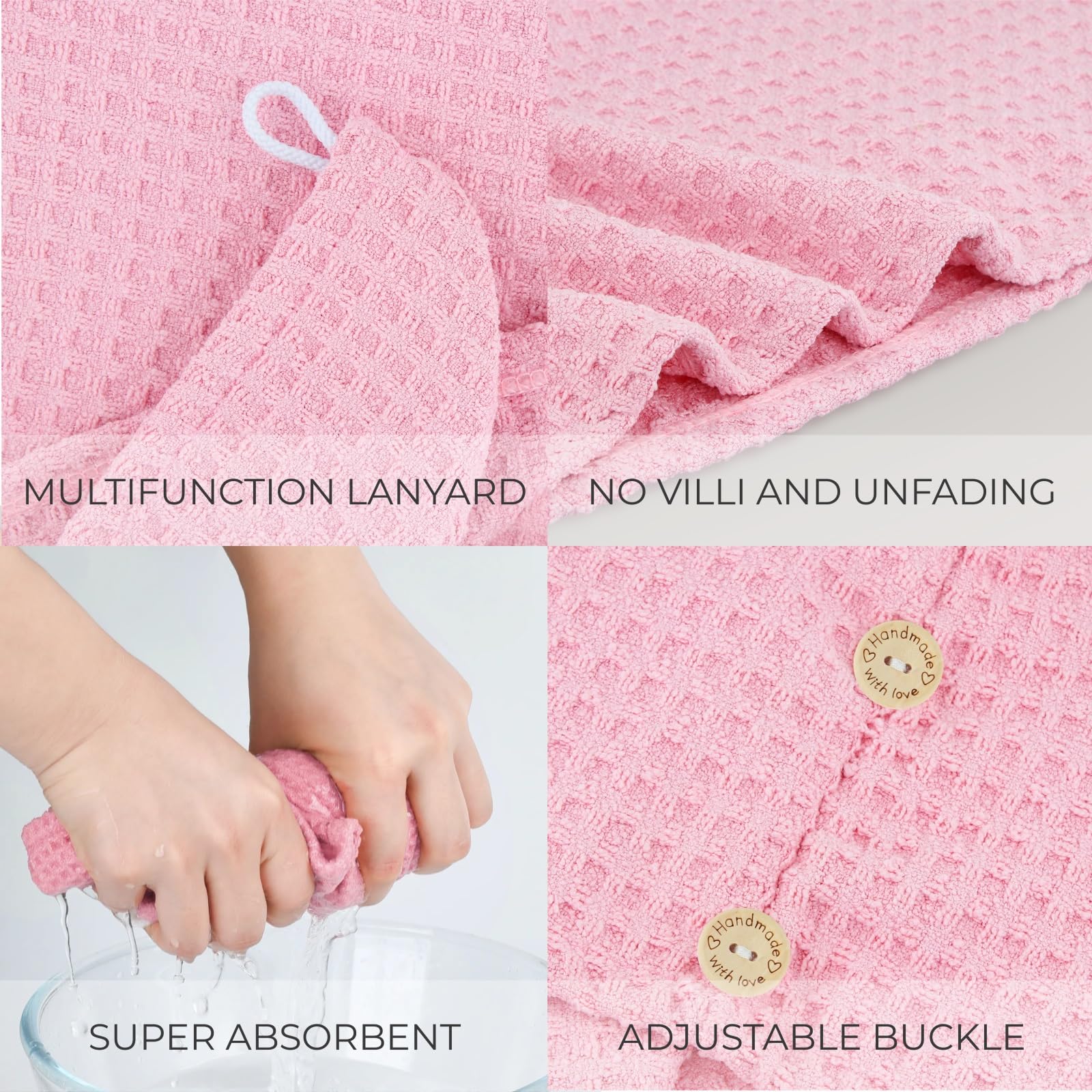 MaopaoBeauty towel wrap on curly hair for secure hands-free drying