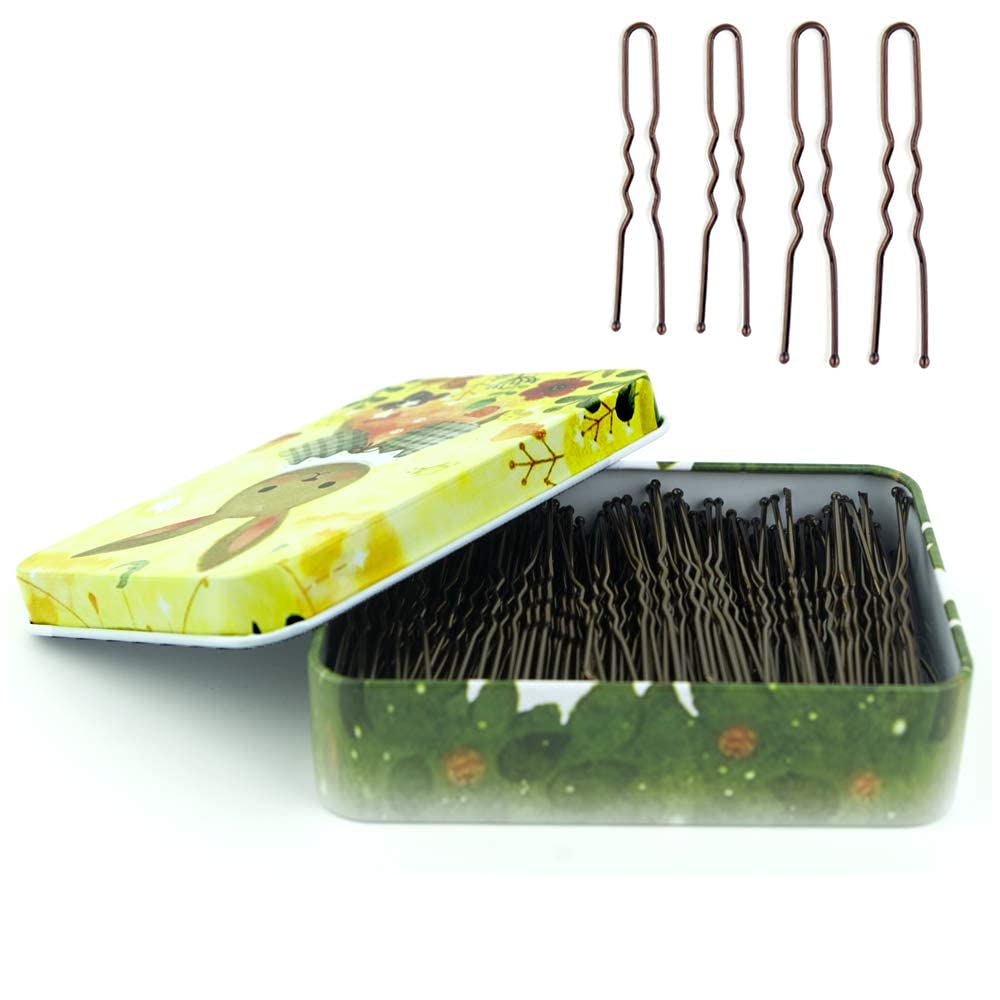 MAORULU front pack tin showing brown hair pins and organized storage benefit