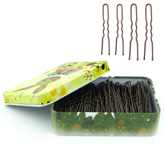 MAORULU front pack tin showing brown hair pins and organized storage benefit