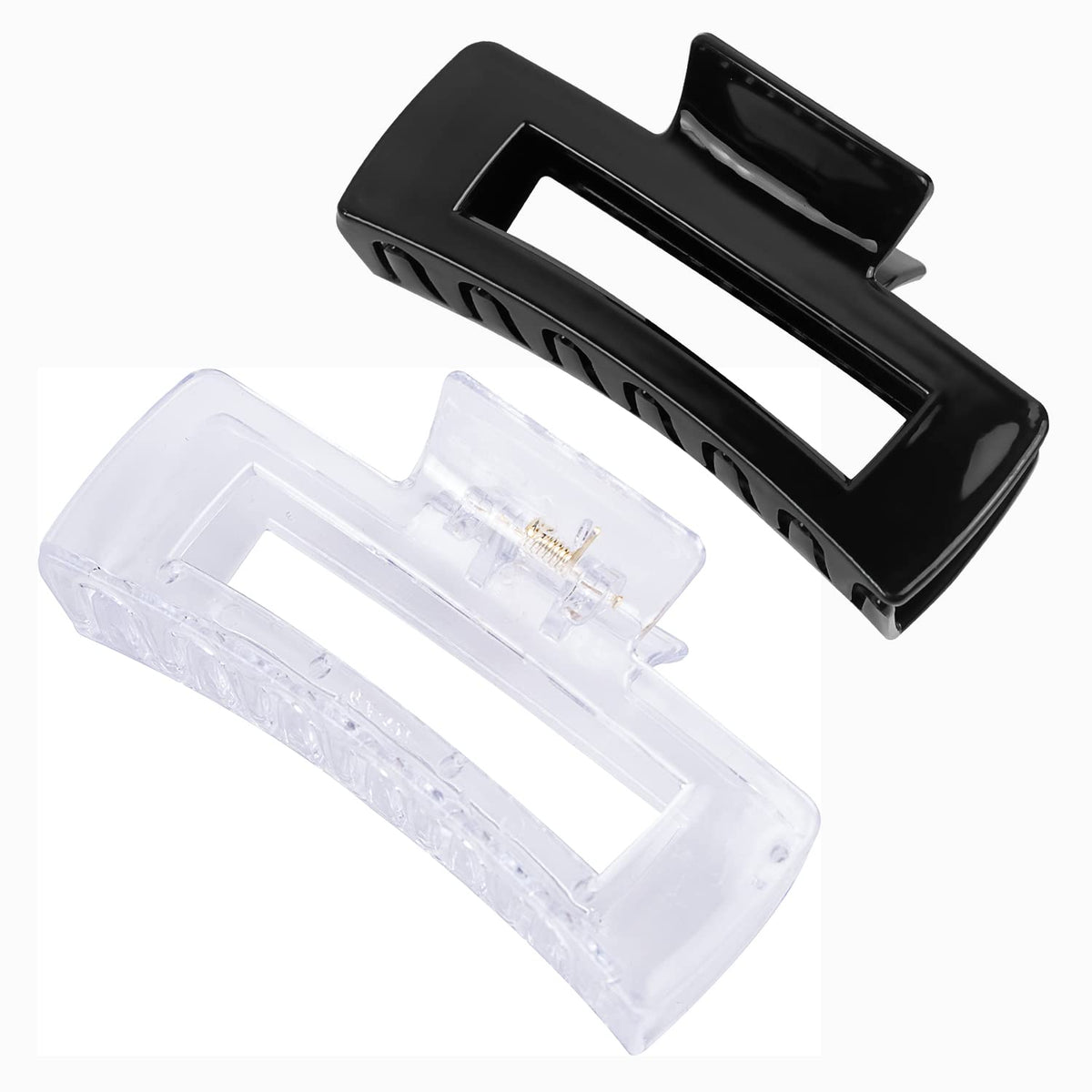 MAORULU front view of black and clear clips showing classic design and hold