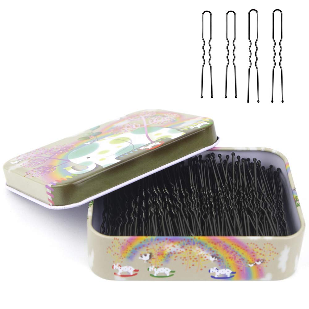 MAORULU front packaging tin case with 200 black pins, keeps pins organized