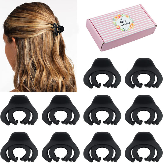 MAORULU front packaging showing 10 black matte mini clips, convenient storage benefit