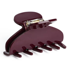 MAORULU front view of burgundy claw clip in gift-ready packaging, stylish and portable