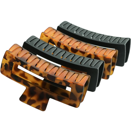 MAORULU front view of four extra large hair clips showing colors and packaging benefit durable set