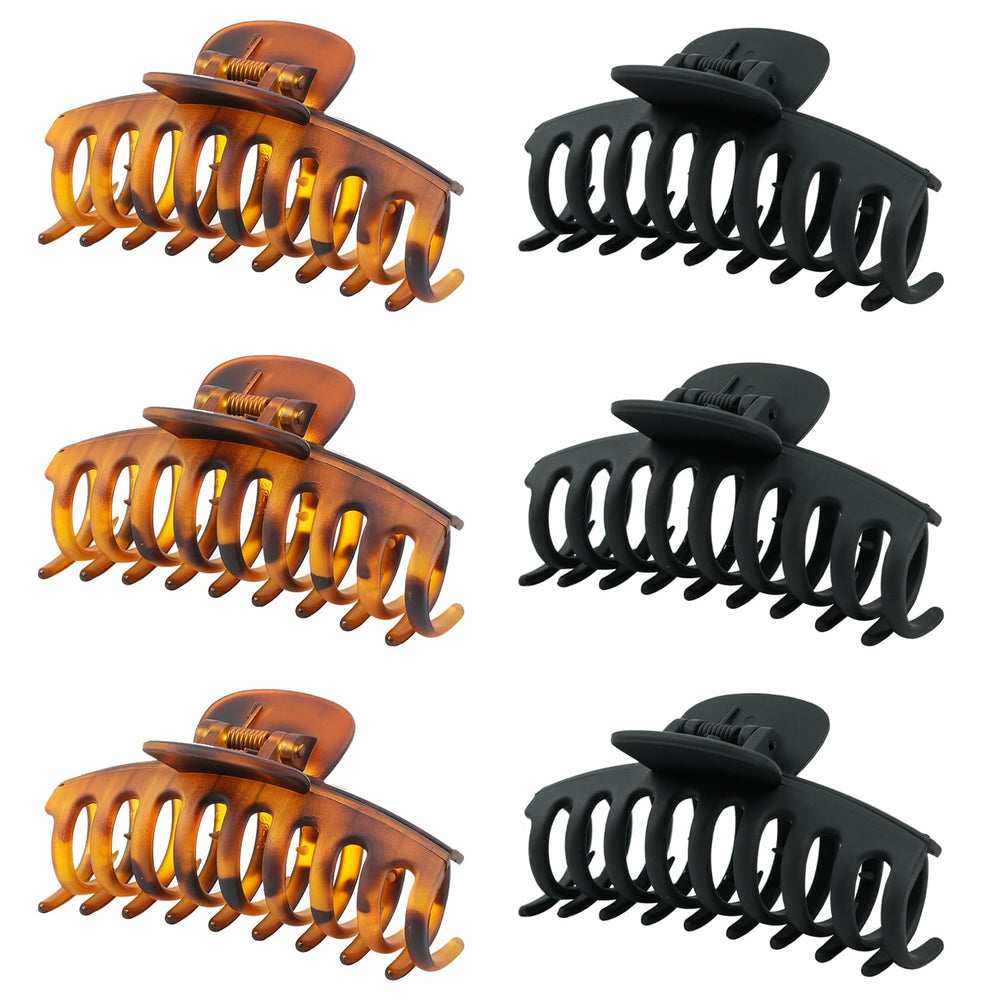 MAORULU front view of six matte jaw clips showing colors and compact pack benefit