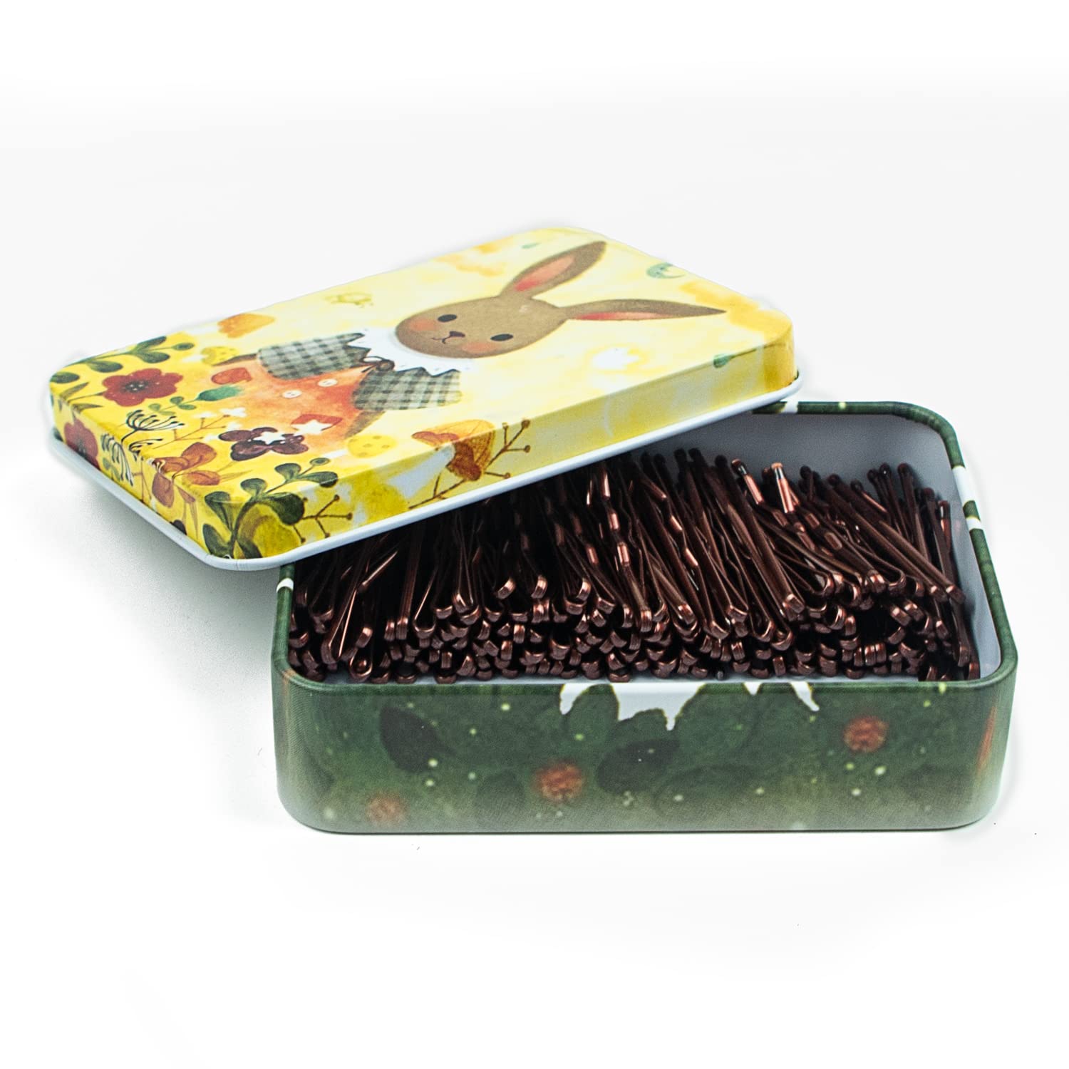 MAORULU front packaging showing 200 mini bobby pins and compact case for organized storage
