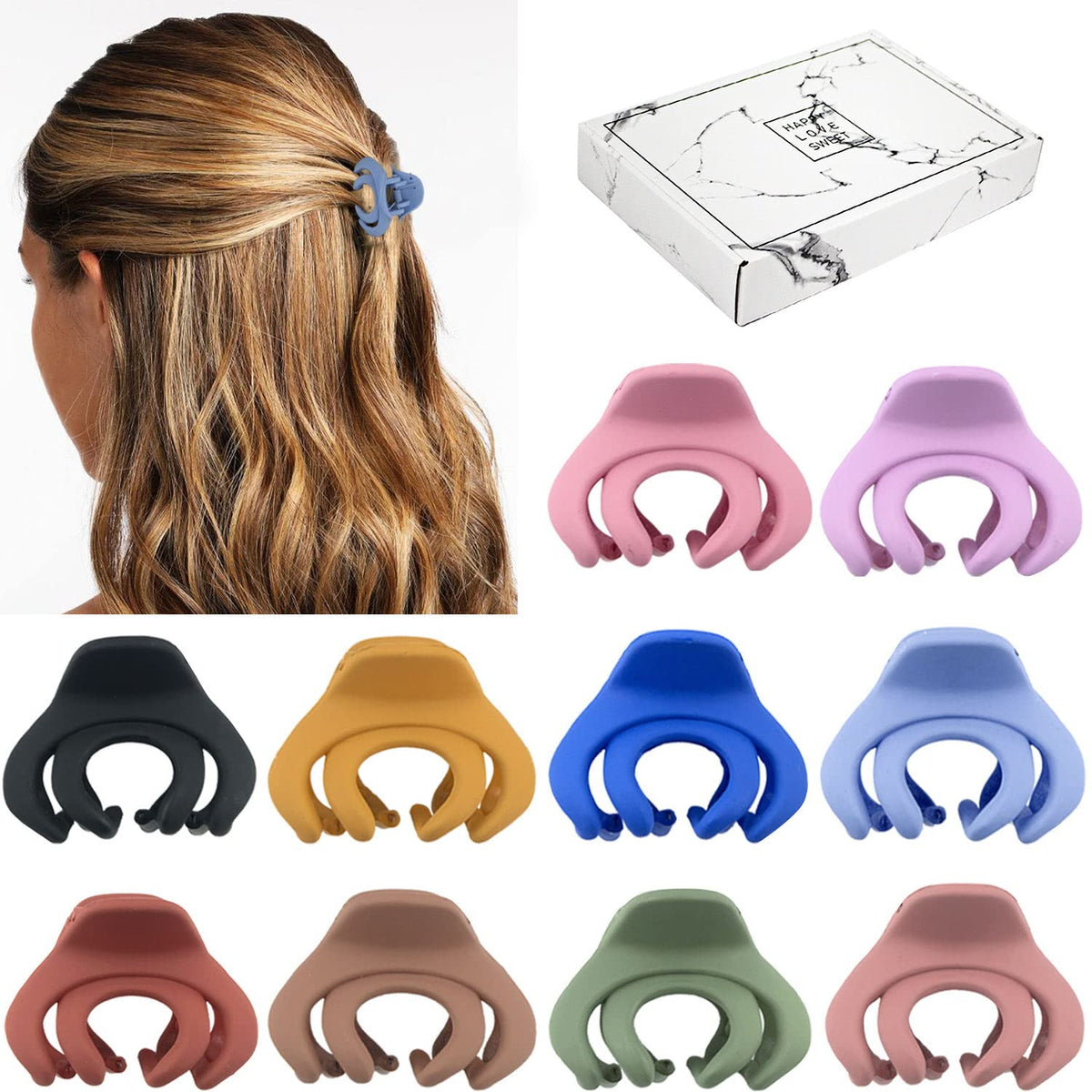 MAORULU front packaging showing gift box and ten colorful clips for organized storage