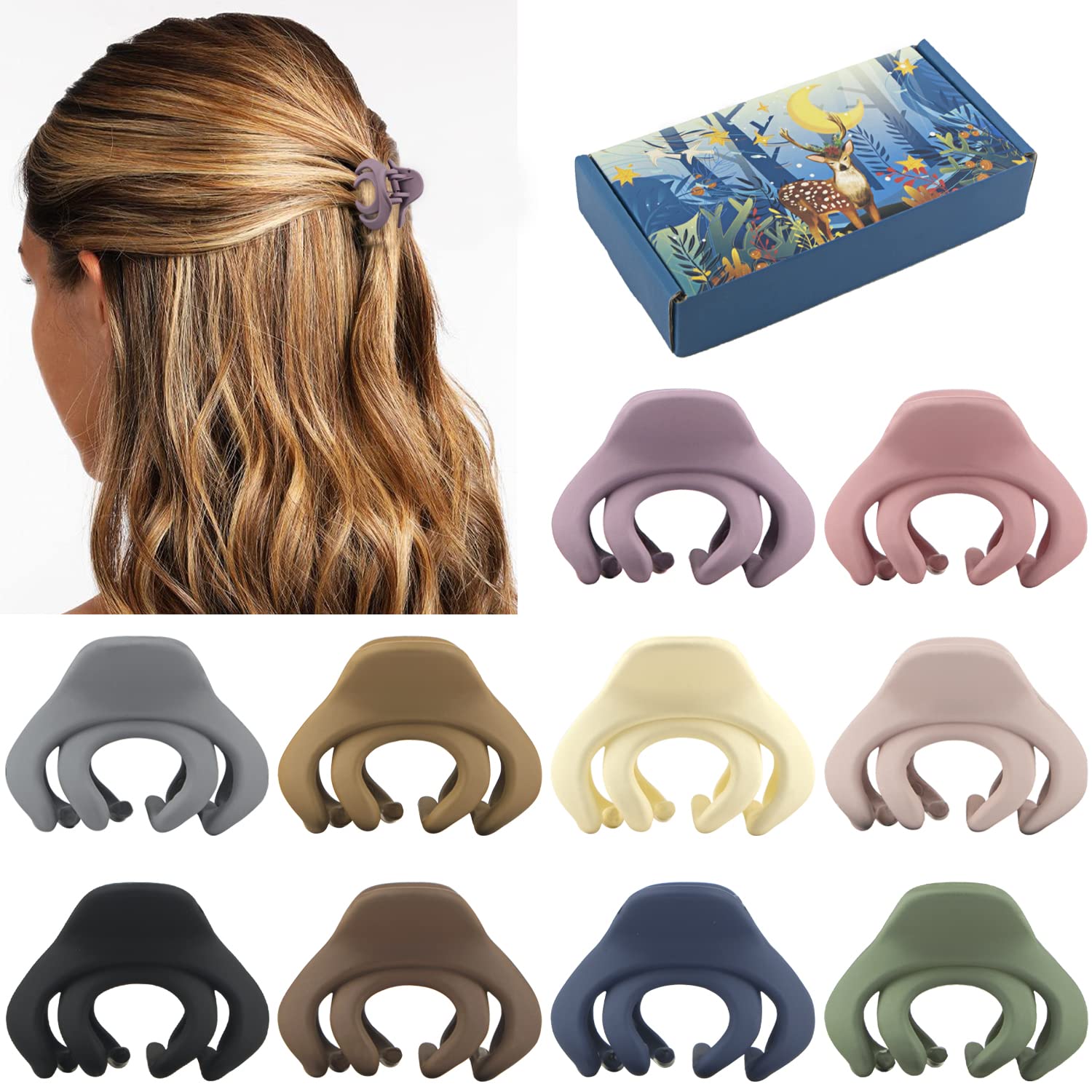 MAORULU front packaging showing ten colorful mini clips and box, neat storage benefit