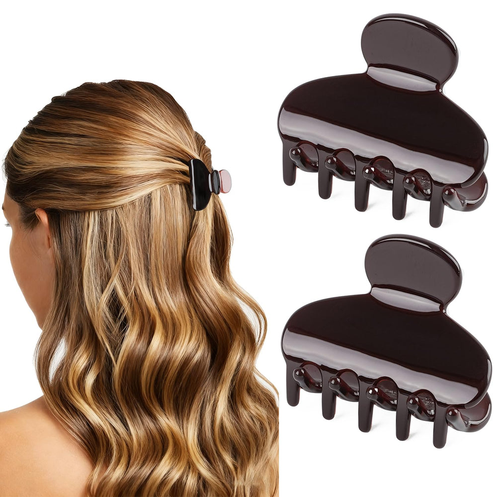 MAORULU front view of brown mini clip showing sleek design and hold