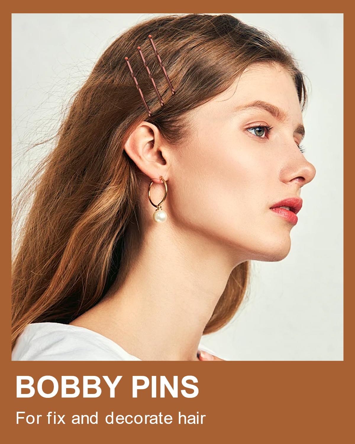MAORULU lifestyle shot of woman creating an updo with pins