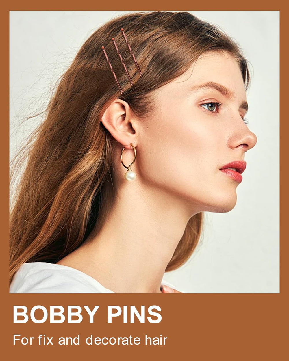 MAORULU lifestyle shot of woman creating an updo with pins