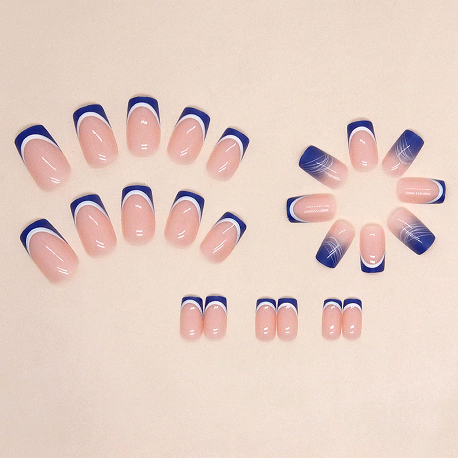 MAOTTIE close-up of translucent blue ombre and French tip highlighting gradient detail
