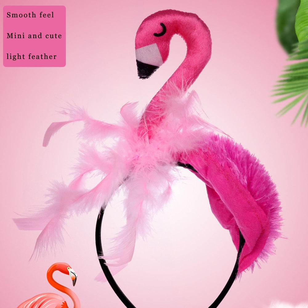Child wearing MAOTTIE flamingo headband matching outfit for cute costume benefit