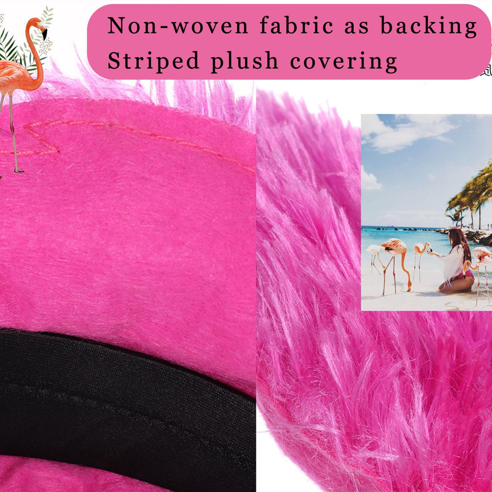 Woman wearing MAOTTIE flamingo headband at a party highlighting cheerful styling