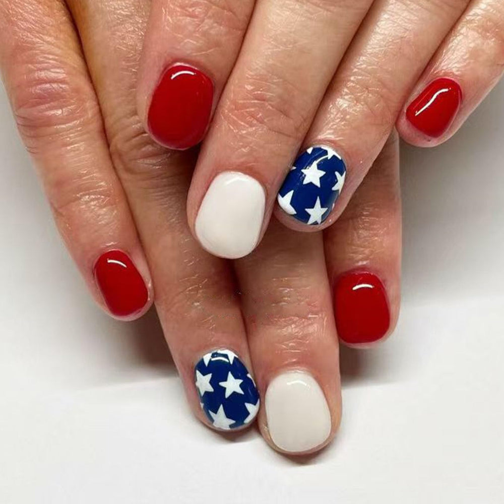 MAOTTIE front packaging showing patriotic nail set and benefit fast styling