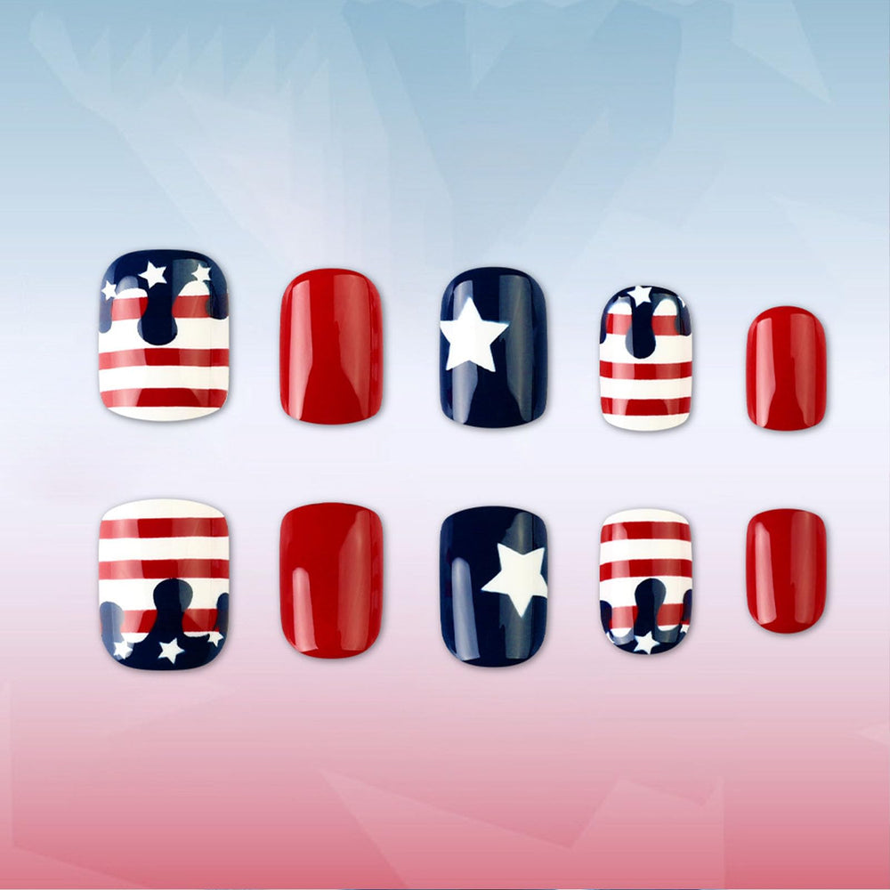 MAOTTIE nails worn on hands at a parade showing festive confident look