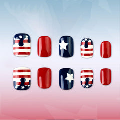 MAOTTIE nails worn on hands at a parade showing festive confident look