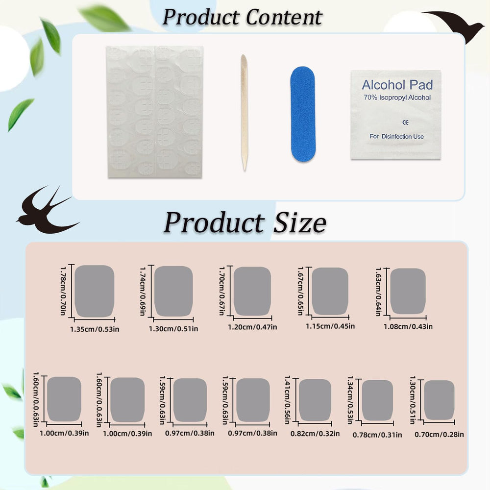 MAOTTIE laid out 24 nails in 12 sizes demonstrating easy size matching