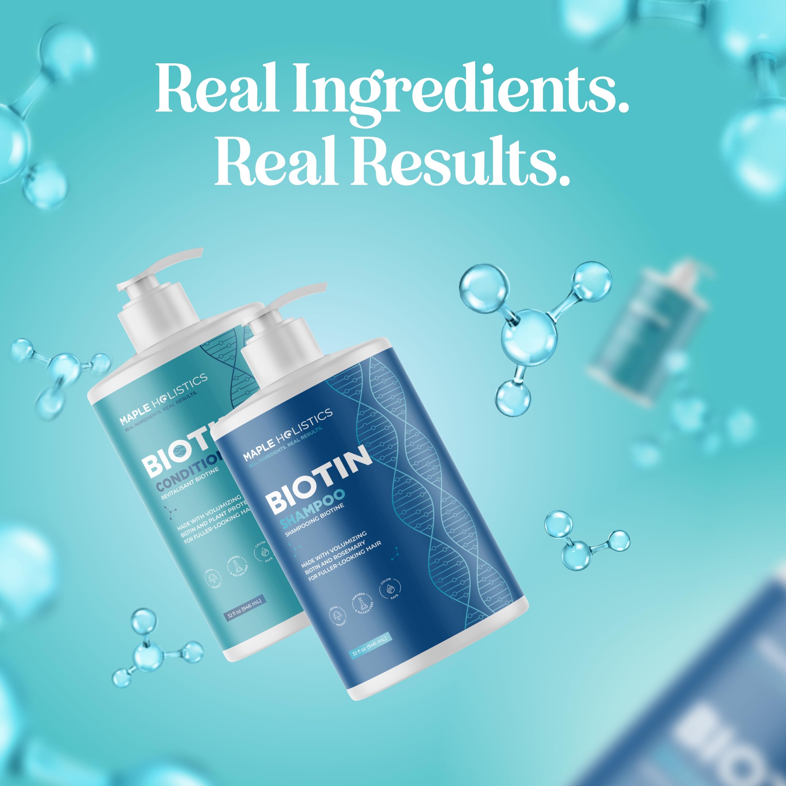 Maple Holistics after-use hair showing fuller-looking volume and improved texture