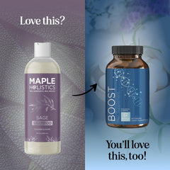 Maple Holistics before and after roots showing reduced oil and lift