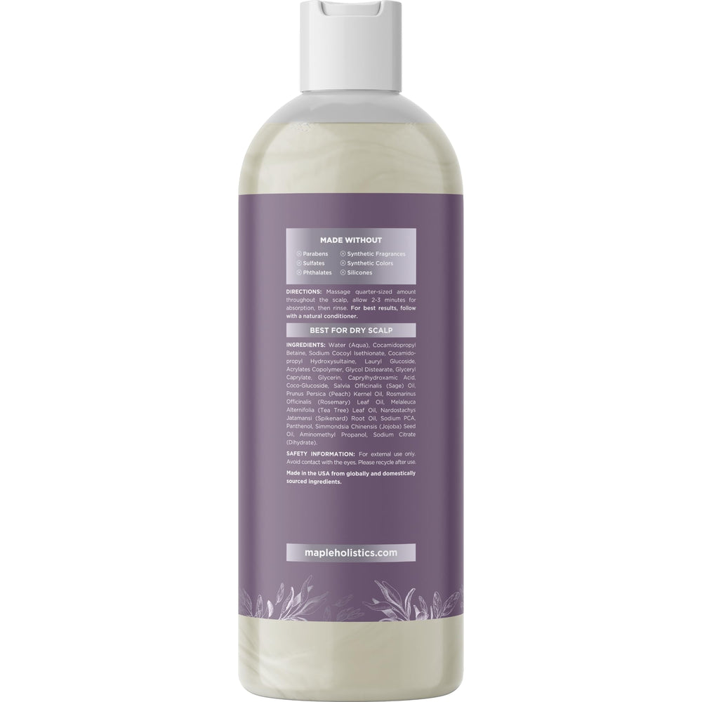 Maple Holistics bottle beside rosemary sprigs showing botanical formulation