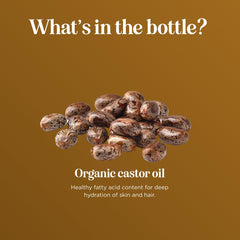 Maple Holistics castor oil on spoolie for brows and lashes showing conditioning benefit