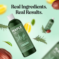 Maple Holistics before and after hair photo showing reduced buildup and lift