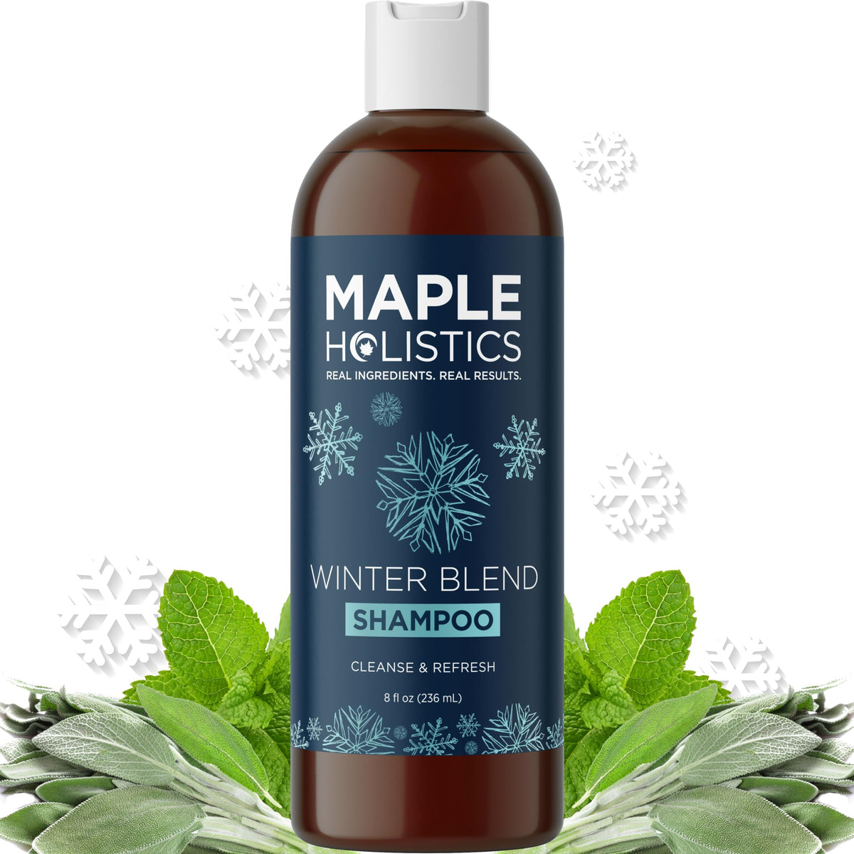 Maple Holistics front bottle shot showing mint cleaning benefits