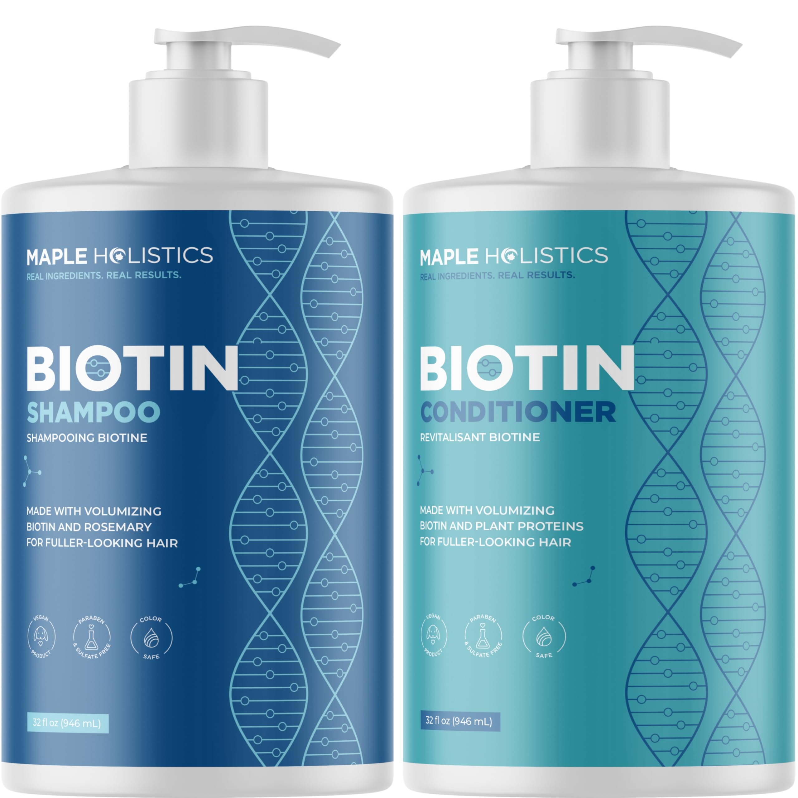Maple Holistics front packaging showing rosemary biotin set for fuller hair