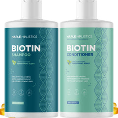 Maple Holistics front packaging showing volumizing shampoo and conditioner benefits