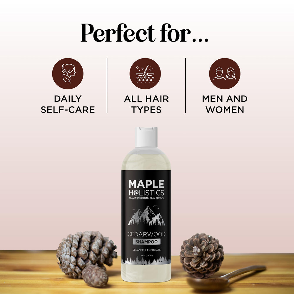 Maple Holistics bottle in hand for scale shows practical size benefit