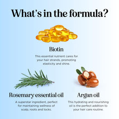 Maple Holistics ingredients scene with argan oil and rosemary for nourishment