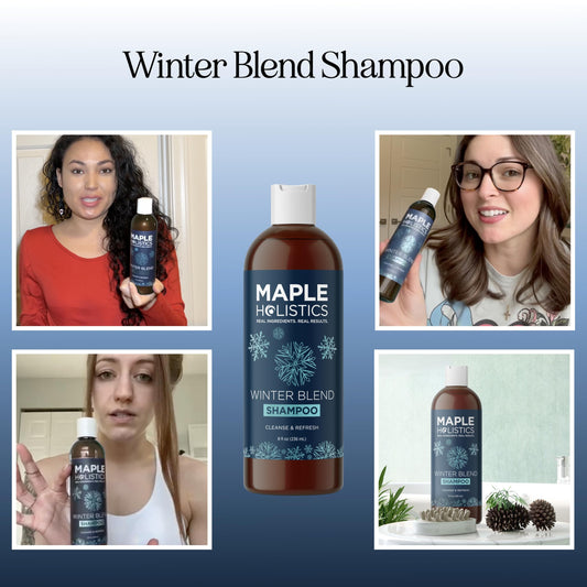 Maple Holistics close-up label view highlighting natural ingredients benefit