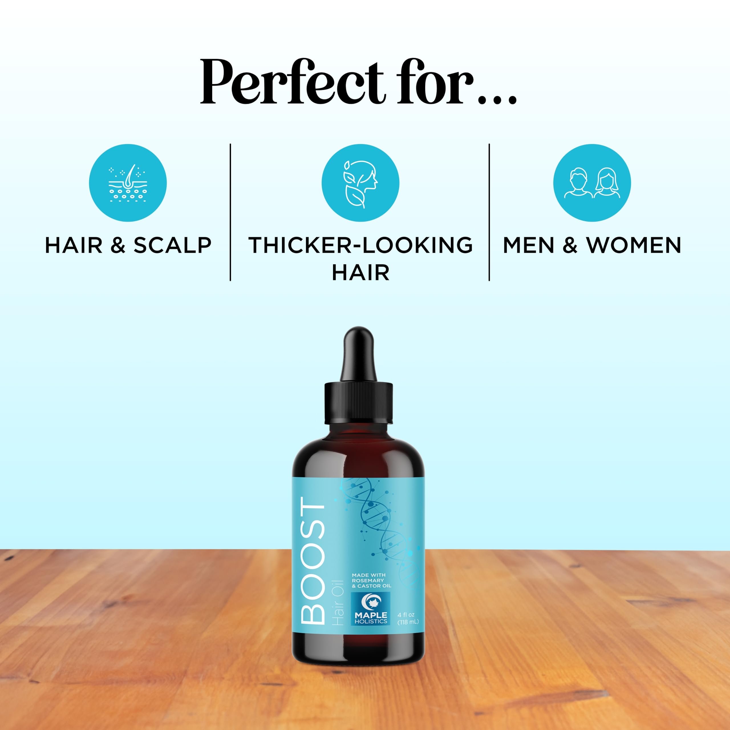 Maple Holistics scalp massage application illustrating soothing hydration benefit