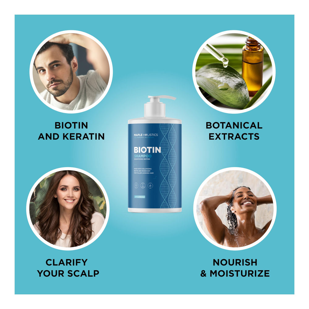 Maple Holistics pouring shampoo into hand for easy dispensing and control