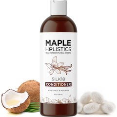 Maple Holistics front bottle view showing product and moisturizing benefits