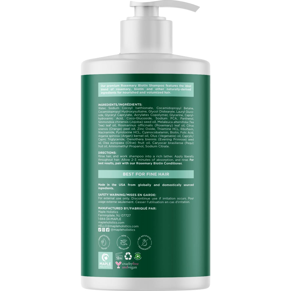Maple Holistics tea tree droplet detail conveying scalp‑refreshing benefit