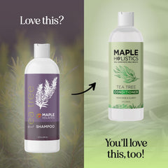 Maple Holistics bottle on shower shelf illustrating everyday use