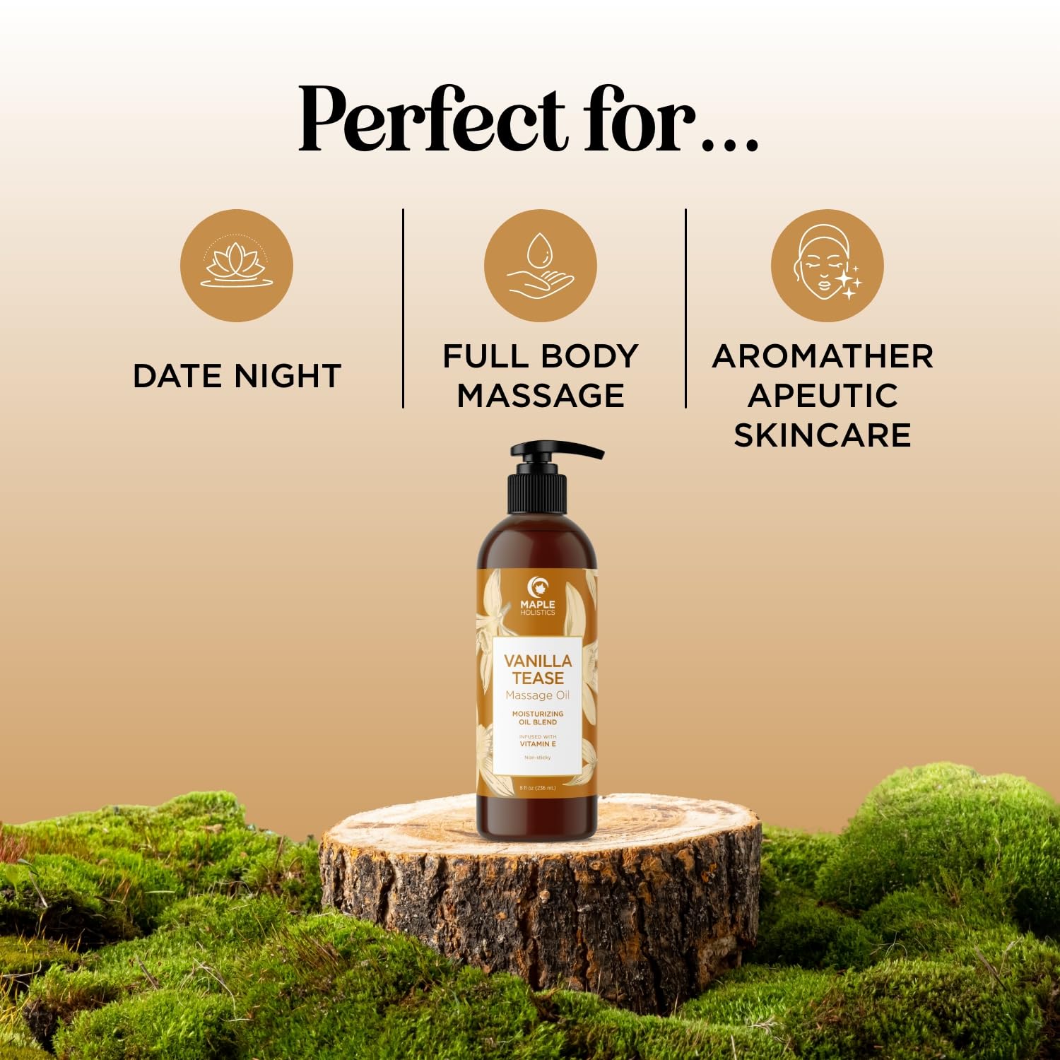 Maple Holistics pouring oil close-up demonstrating smooth glide benefit